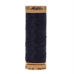 Нитка для Люневильской вышивки вощеная METTLER EXTRA STARK Тёмно Синяя 150 метров - фото 17429