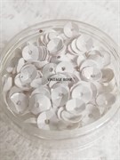 Пайетки чаши, 6 мм, Nandita #454, Белый, Индия