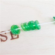 Пайетки 4мм плоские на нитке, Зеленый Радужный, Ливан - фото 17059