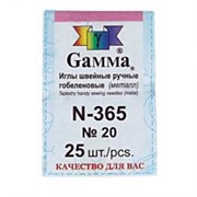 Иглы для шитья ручные "Gamma" N-365 гобеленовые №20 25 шт. в конверте острые